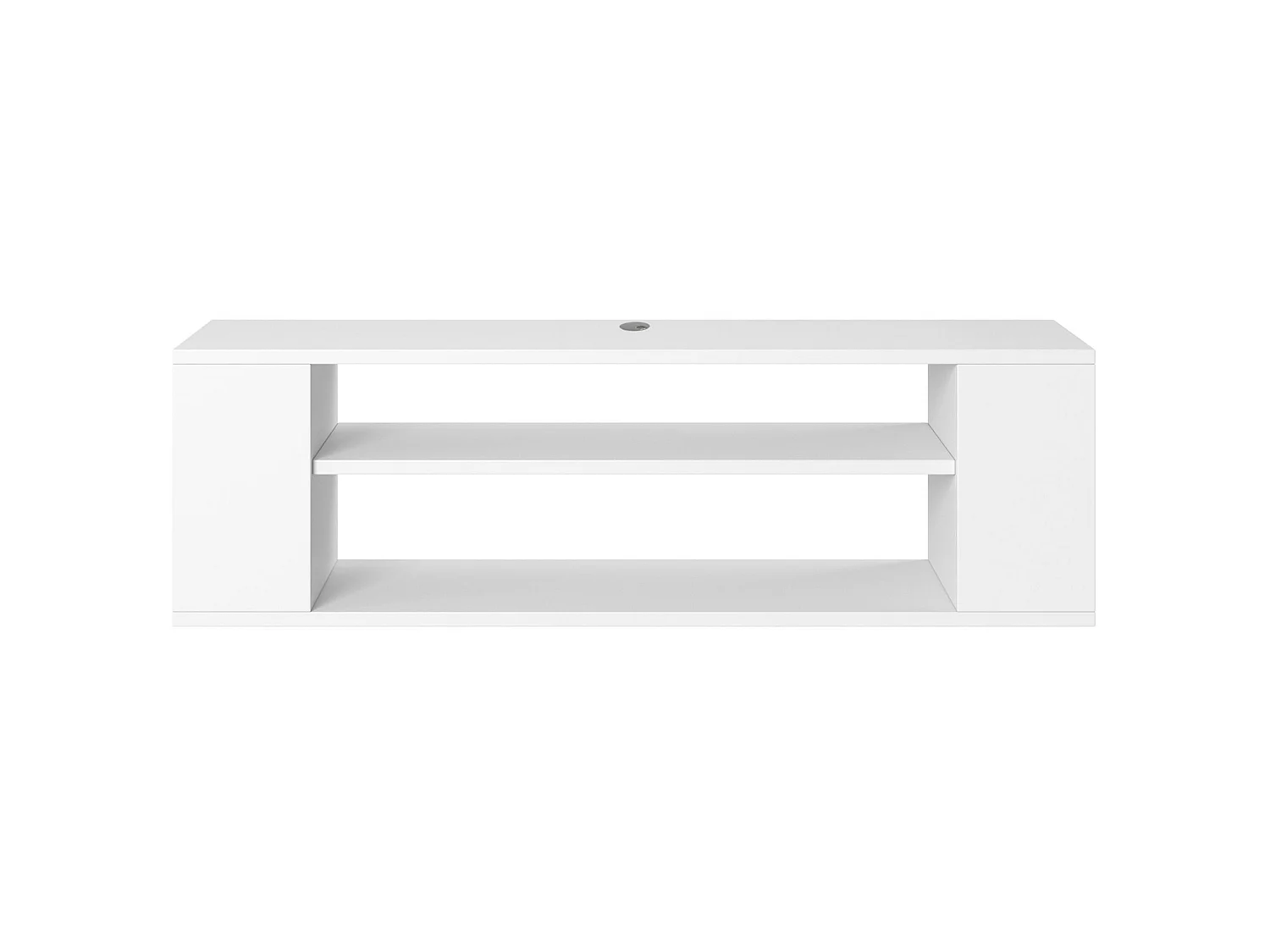 TV-meuble avec 2 compartiments - Blanc - 100 cm - WALL