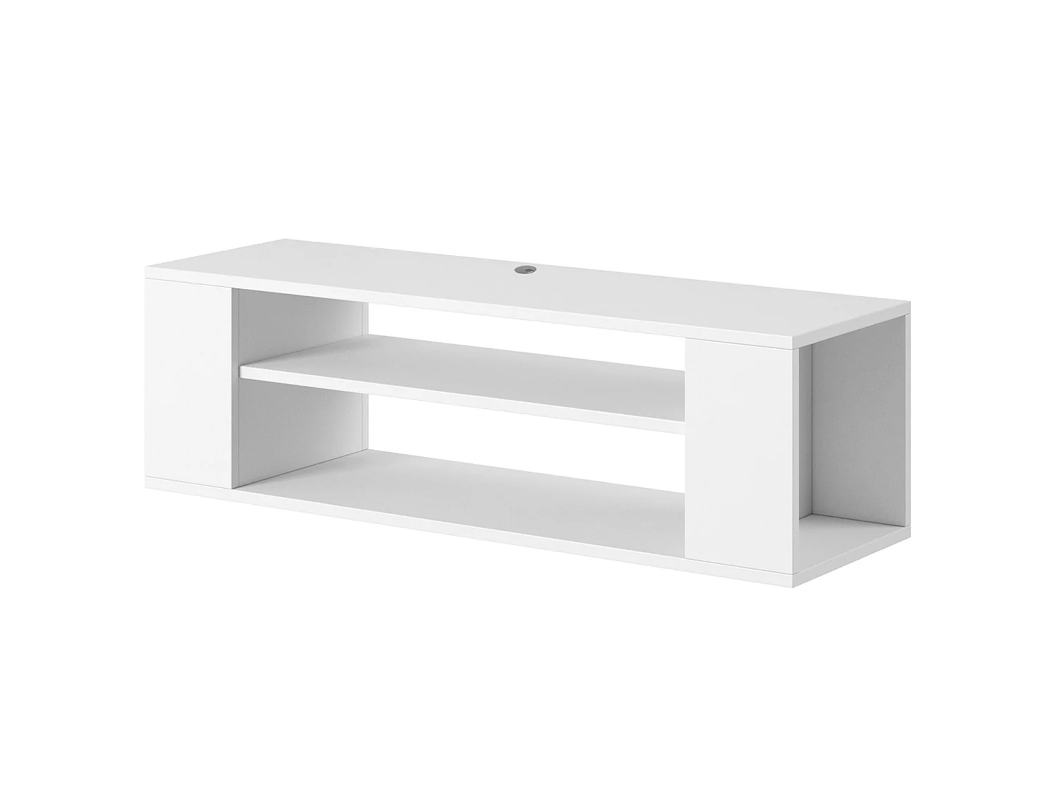 TV-meuble avec 2 compartiments - Blanc - 100 cm - WALL