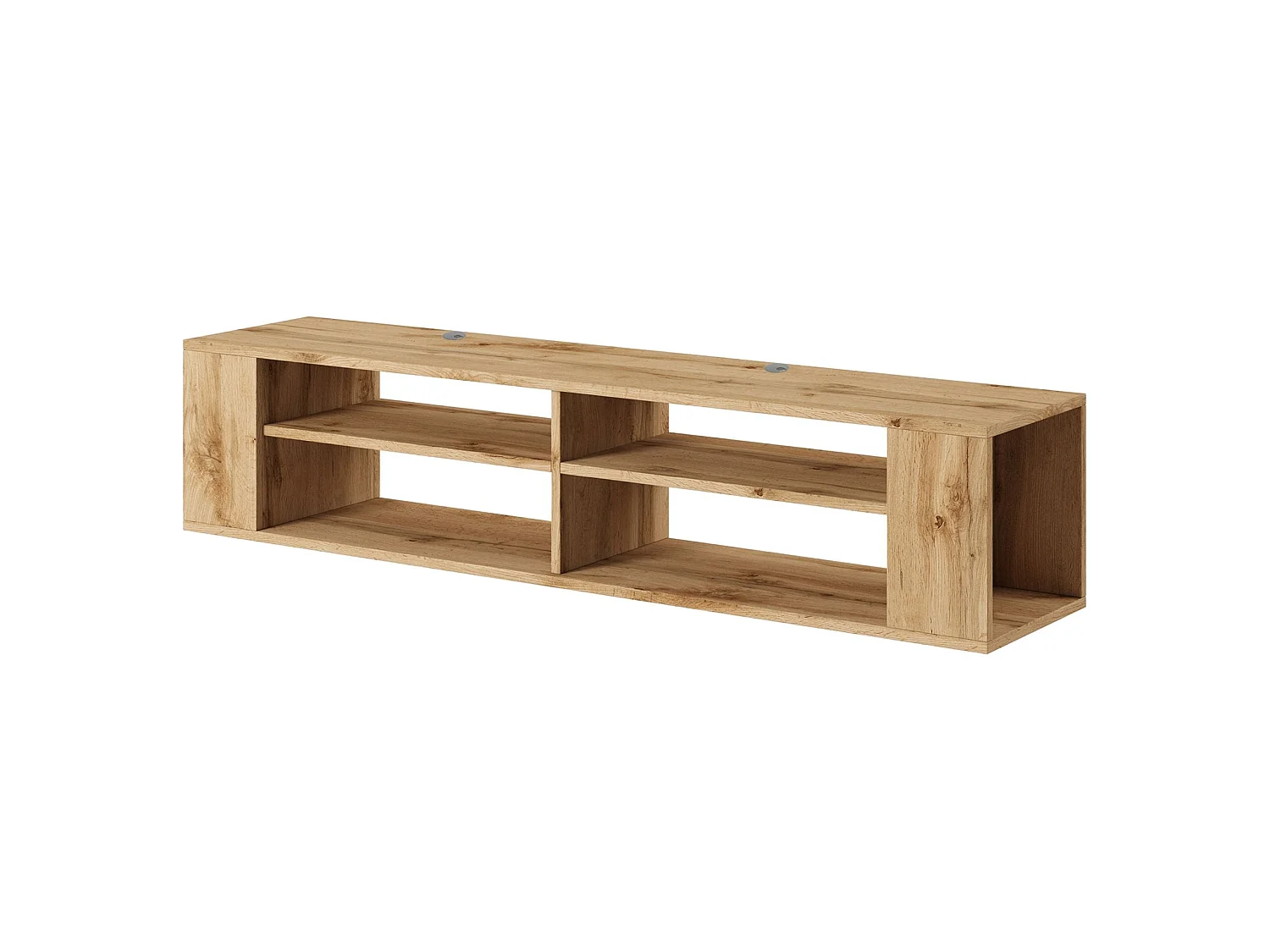 TV-meuble avec 4 compartiments - Imitation chêne - 140 cm - WALL