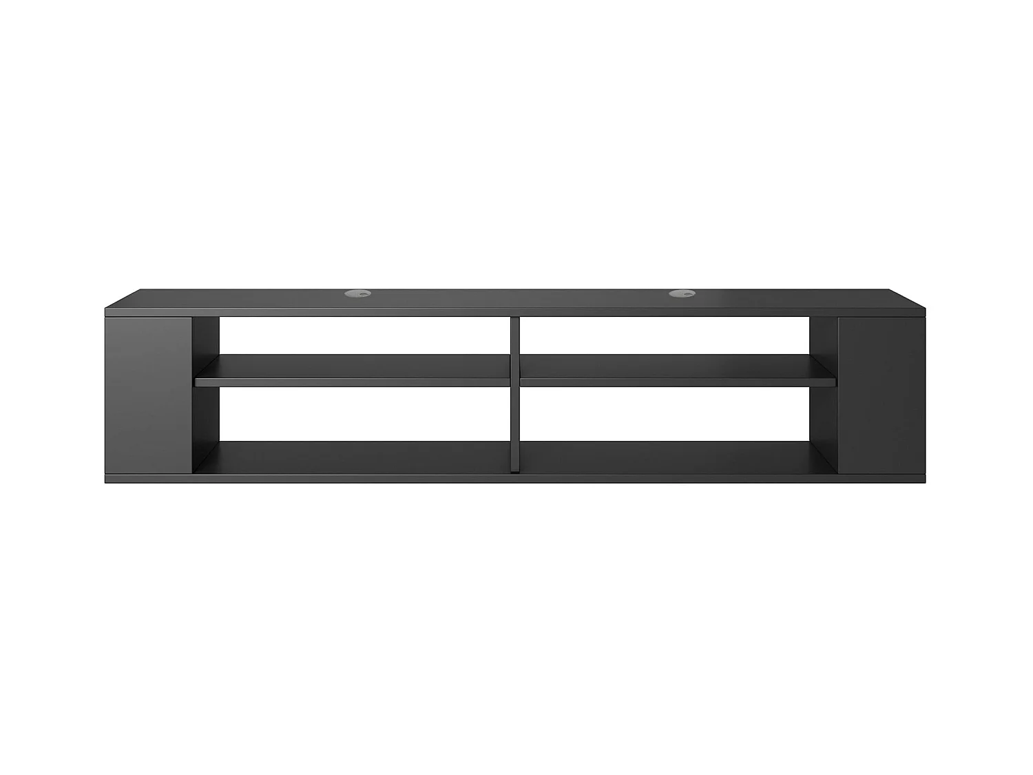 TV-meuble avec 4 compartiments - Noir - 140 cm - WALL