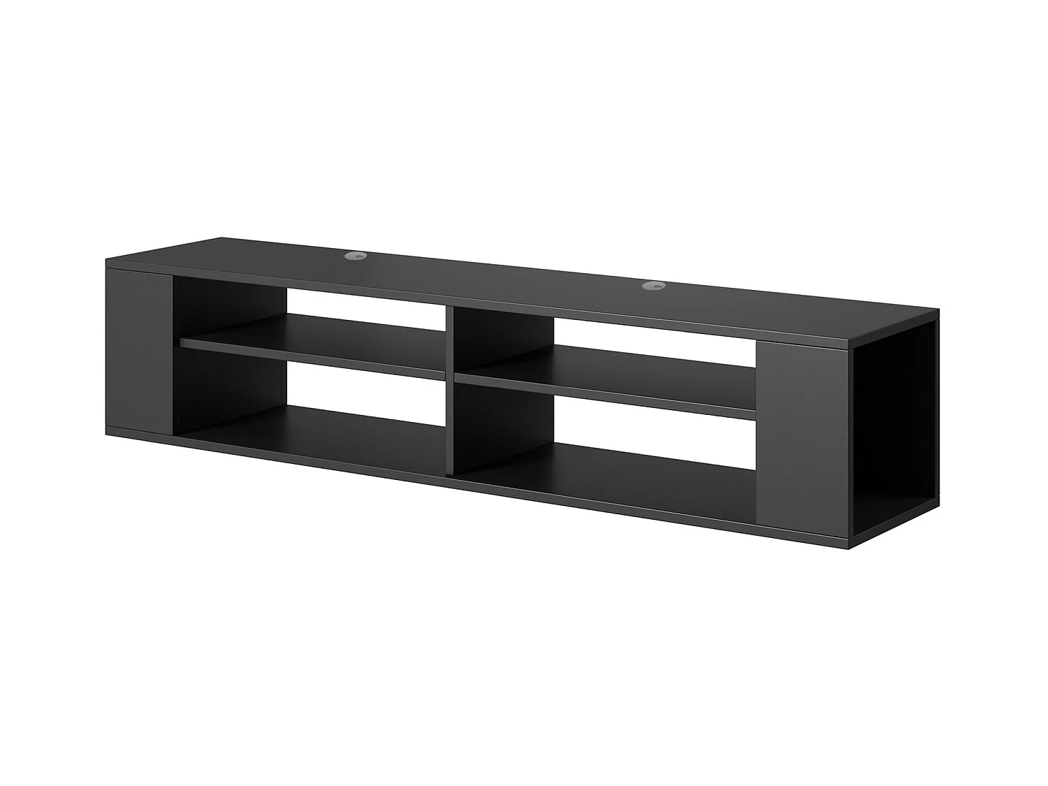 TV-meuble avec 4 compartiments - Noir - 140 cm - WALL