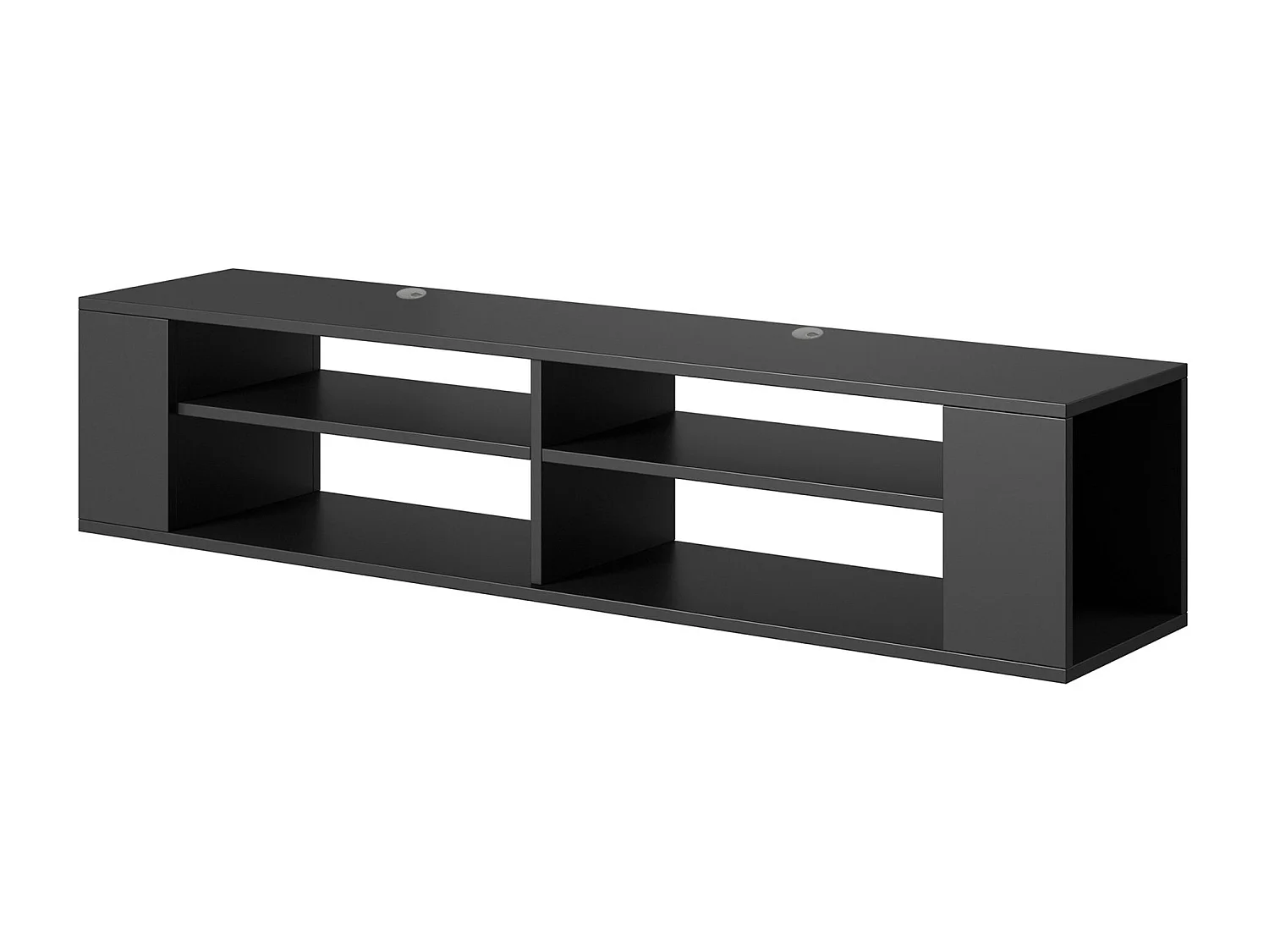 TV-meuble avec 4 compartiments - Noir - 140 cm - WALL