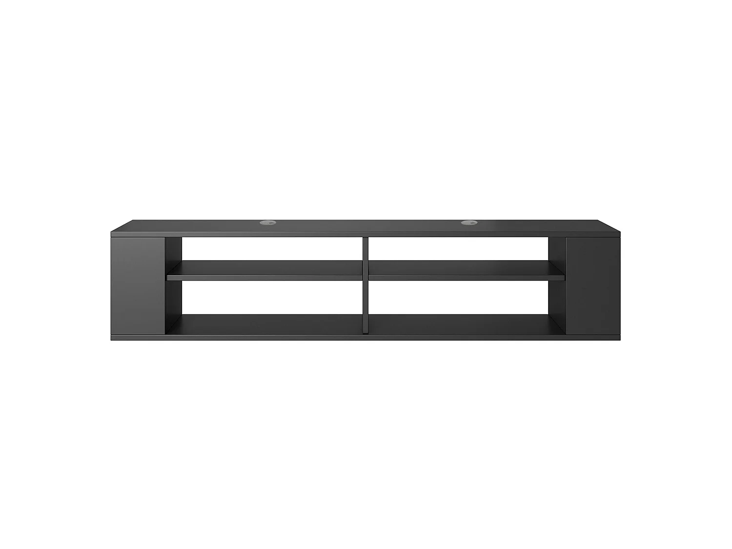 Mueble de TV con 4 compartimentos - Negro - 140 cm - WALL
