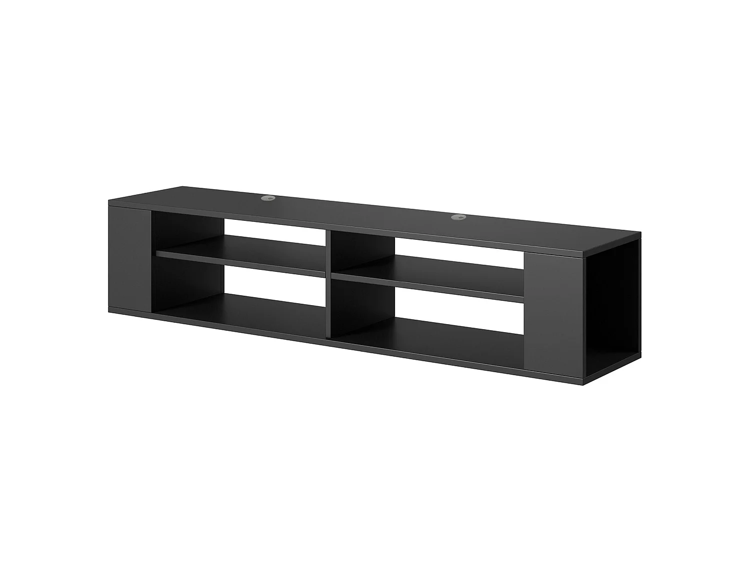 Mueble de TV con 4 compartimentos - Negro - 140 cm - WALL