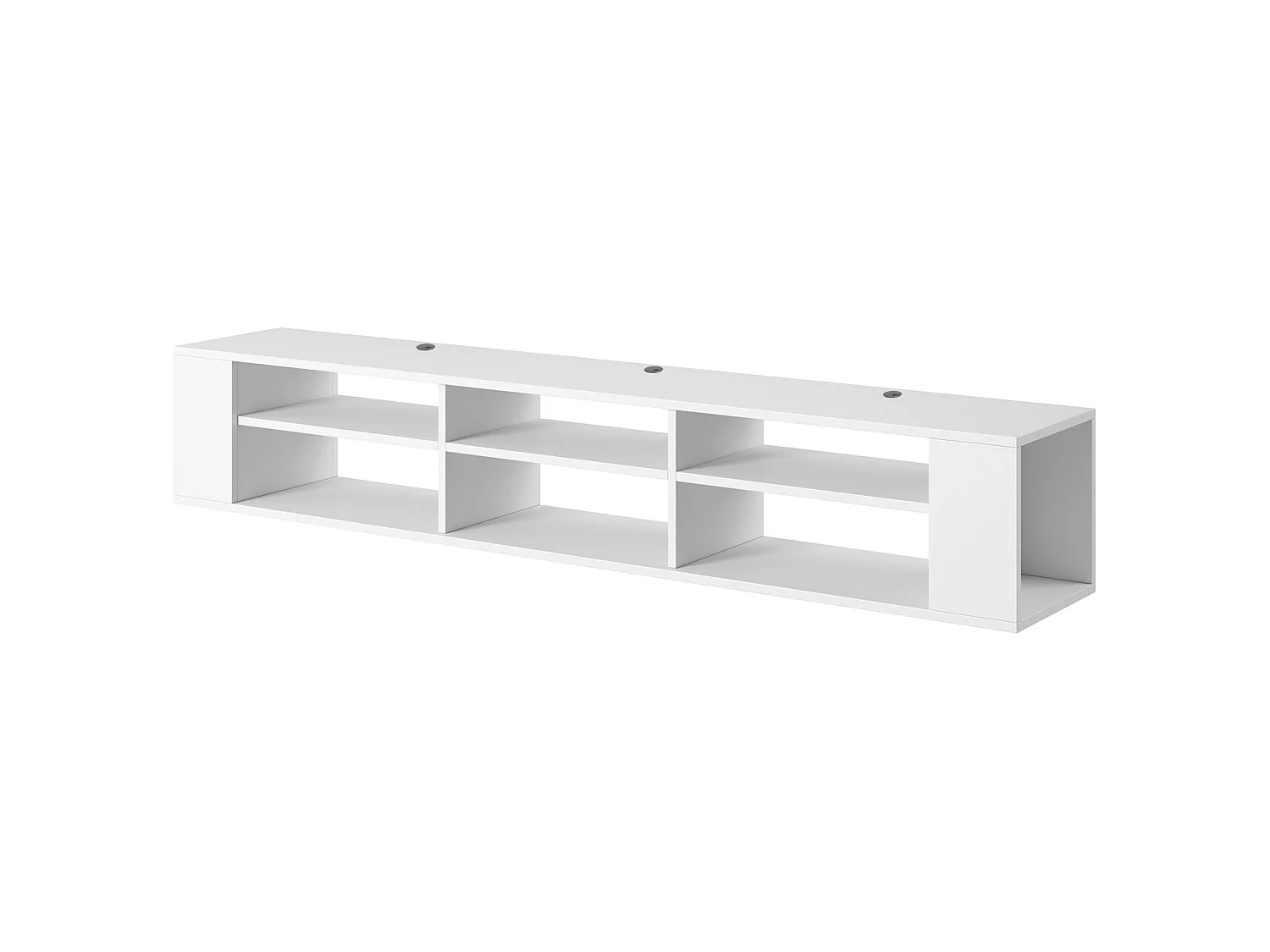 Mueble de TV con 6 compartimentos - Blanco - 175 cm - WALL