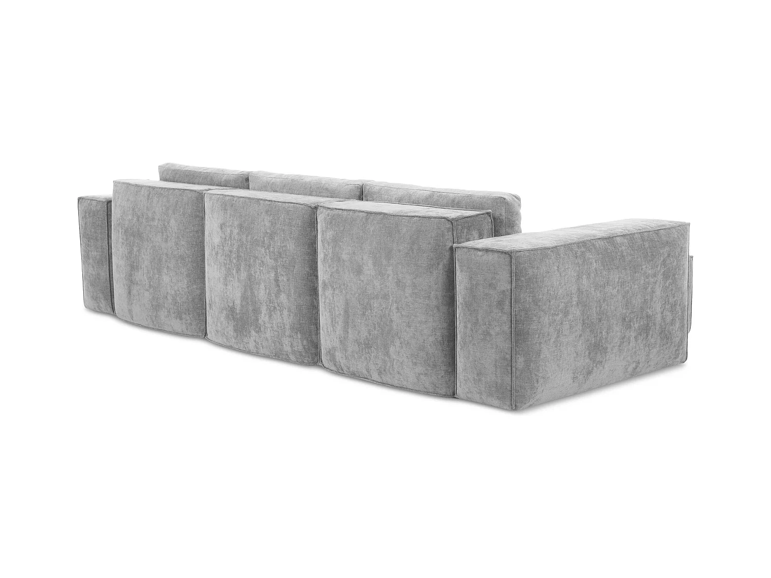 Canapé d’angle 3 places gauche convertible en tissu chenille - gris clair - HANA