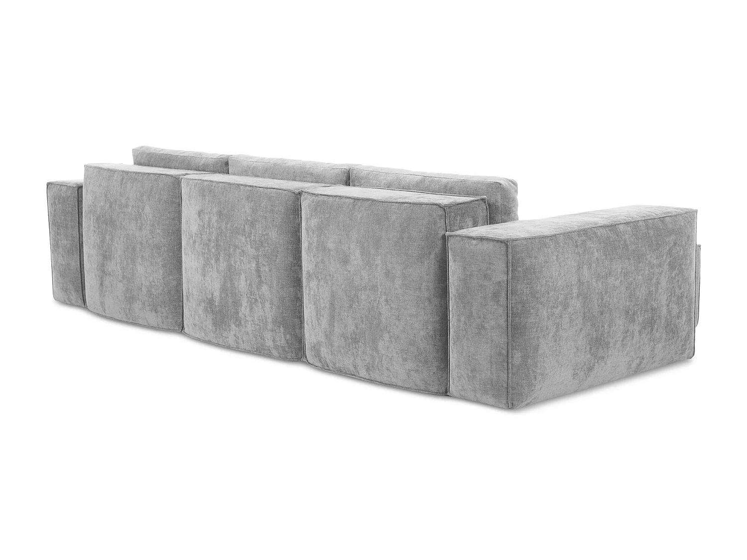 Canapé d’angle 3 places gauche convertible en tissu chenille - gris clair - HANA