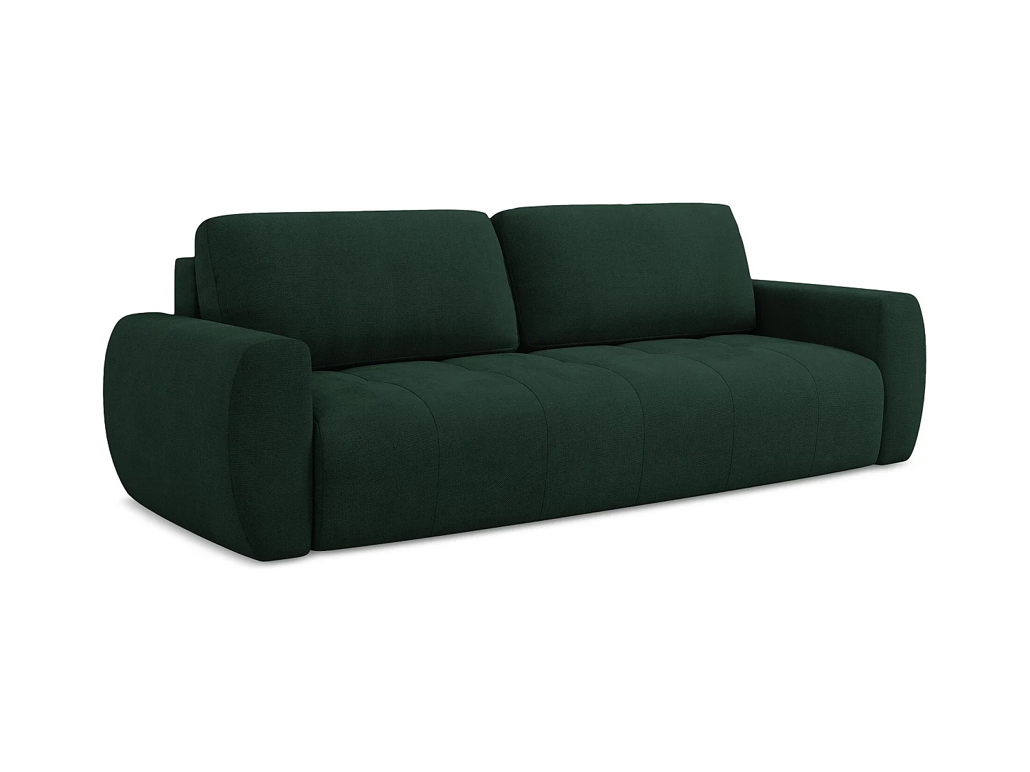 3-Sitzer Sofa mit Schlaffunktion - - Strukturstoff - Flaschengrün - KIWI