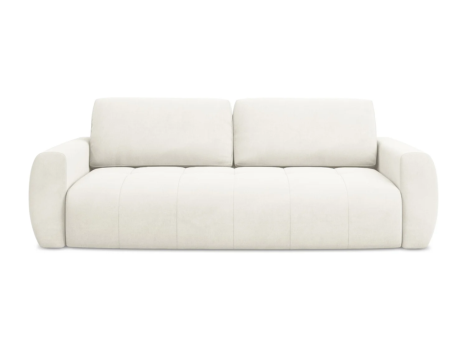 Canapé 3 places convertible en velours - beige clair - KIWI