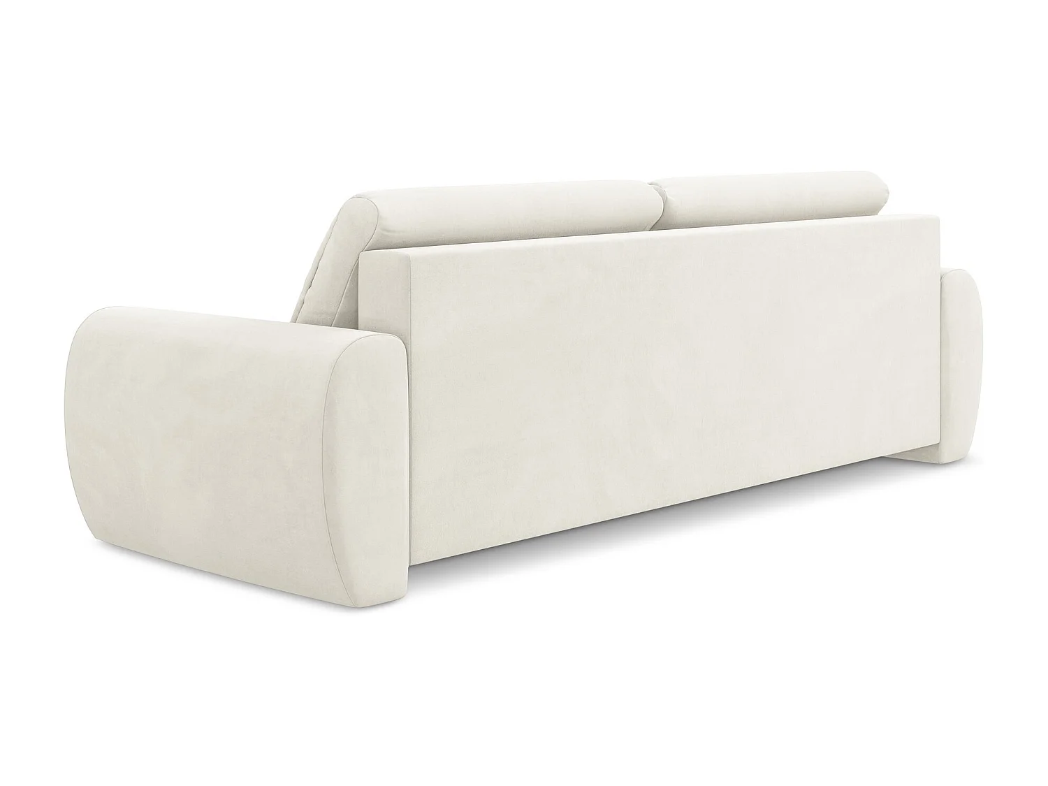 Canapé 3 places convertible en velours - beige clair - KIWI