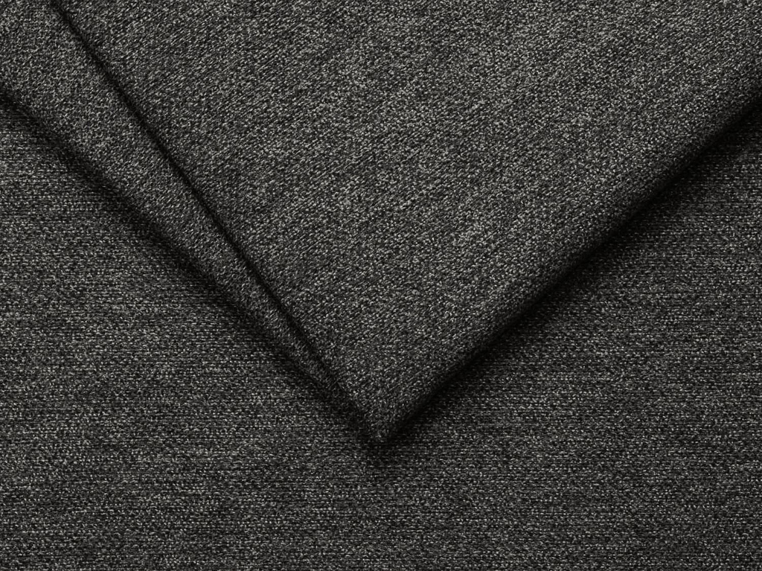 Panoramische bank met bedfunctie van donkergrijs textuurstof - KIWI