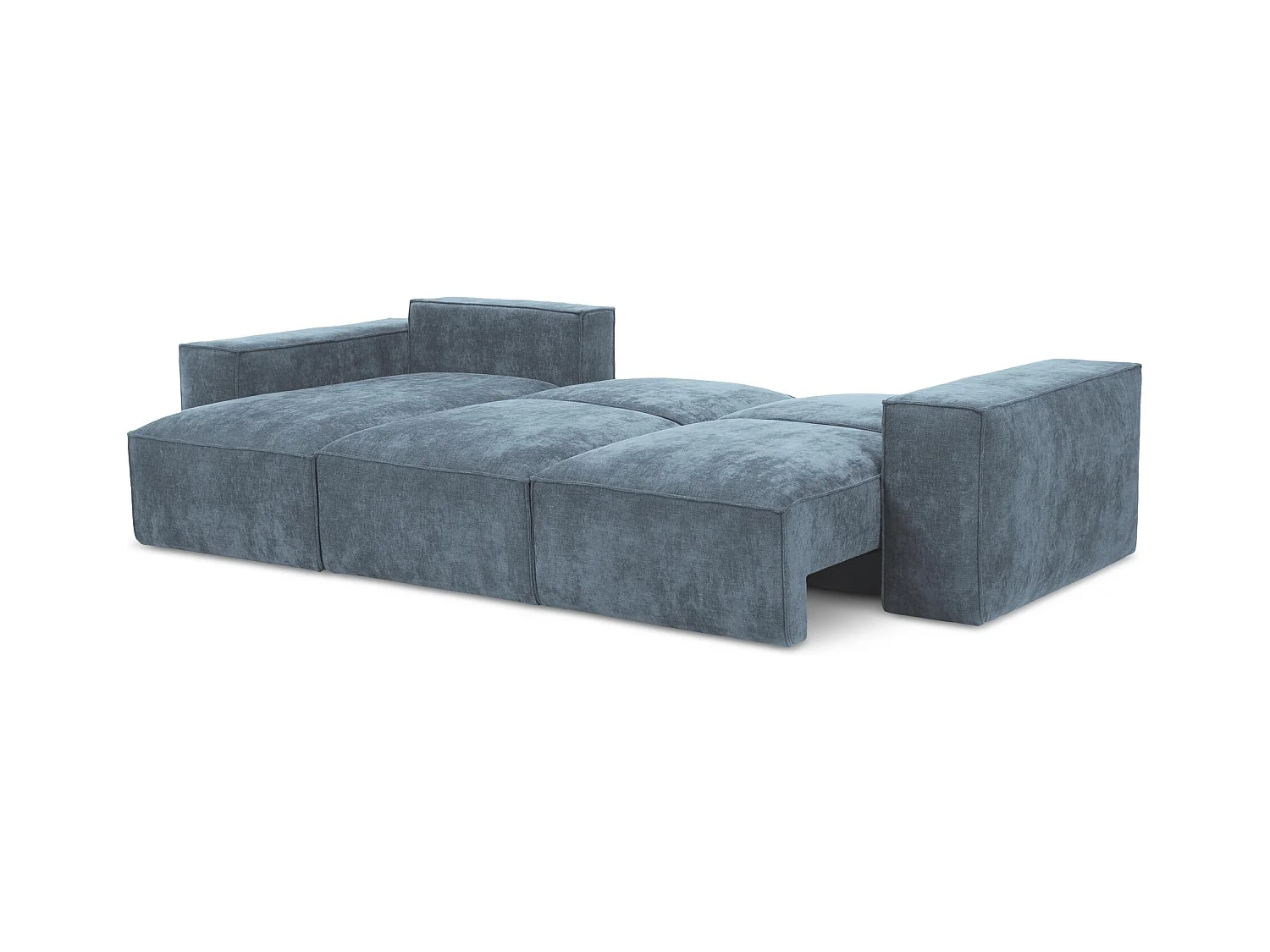 Canapé d’angle 3 places gauche convertible en tissu chenille - jeans - HANA