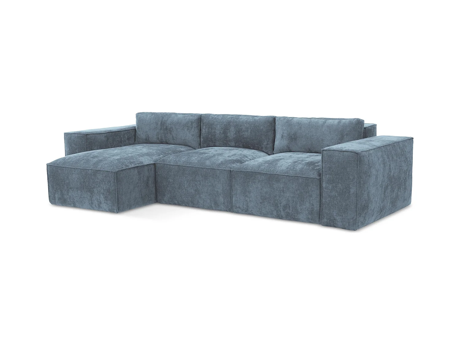 3-Sitzer Ecksofa mit Schlaffunktion - Ecke Links - Chenille - Jeans - HANA