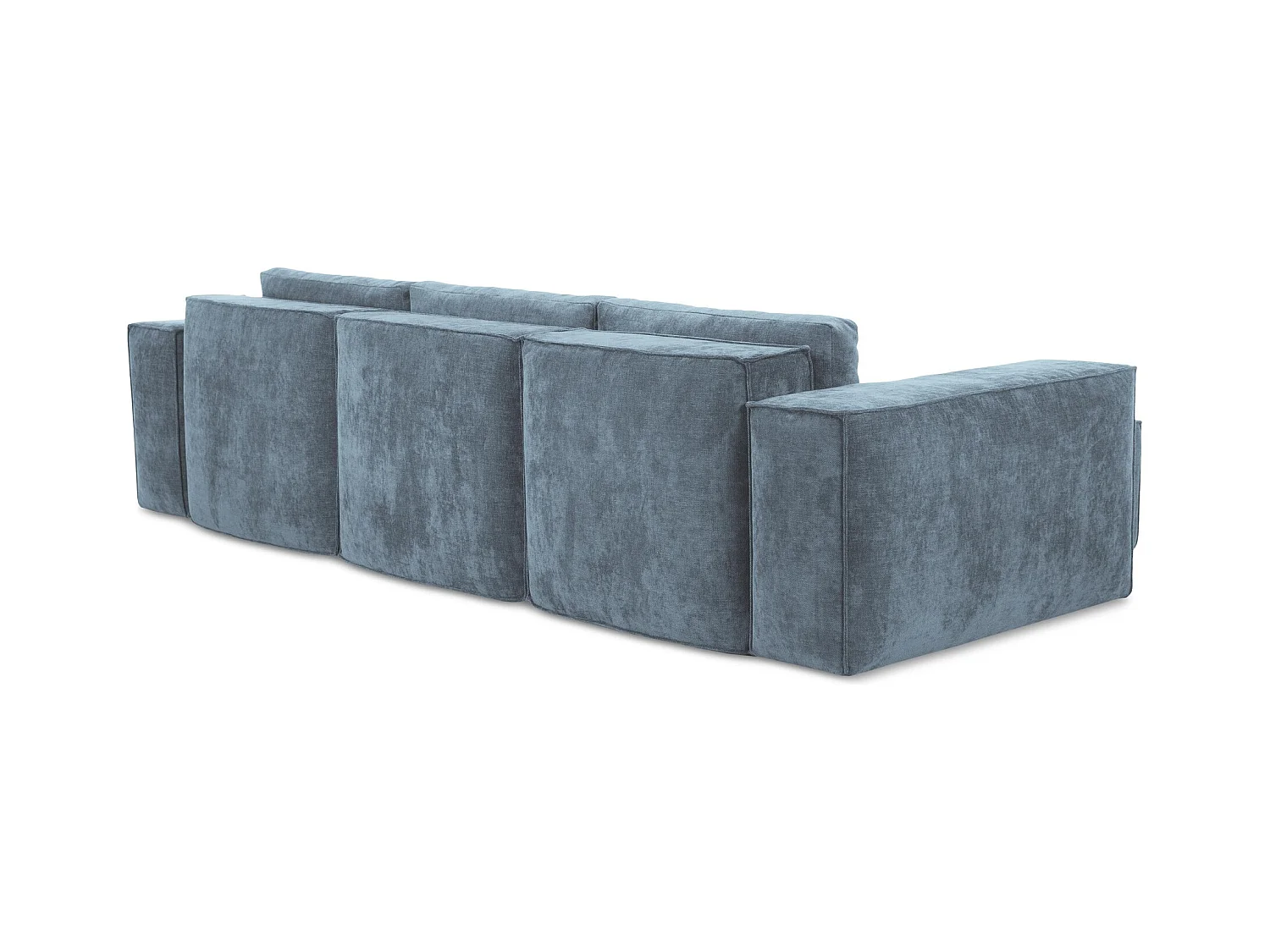 Canapé d’angle 3 places gauche convertible en tissu chenille - jeans - HANA