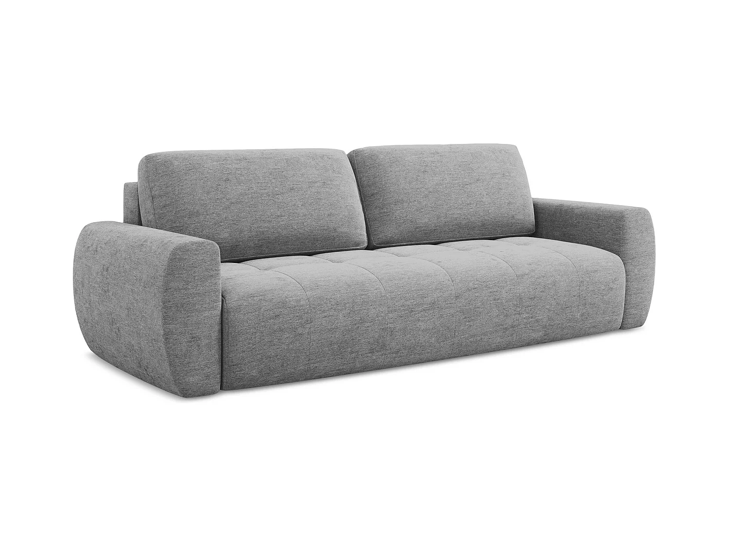 3-Sitzer Sofa mit Schlaffunktion - - Strukturstoff - Grau - KIWI