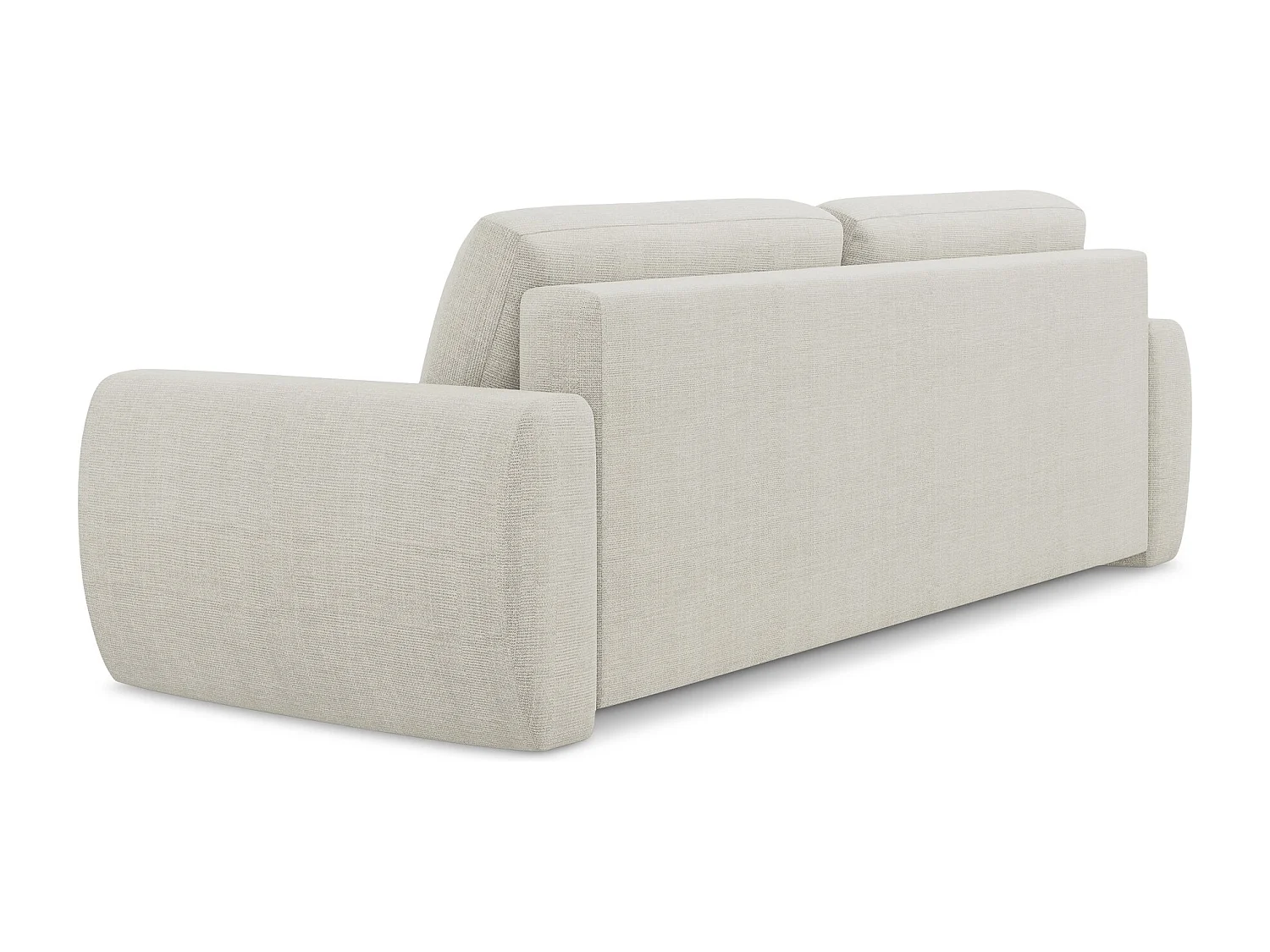 Driezits-slaapbank van lichtbeige textuurstof - ANELA