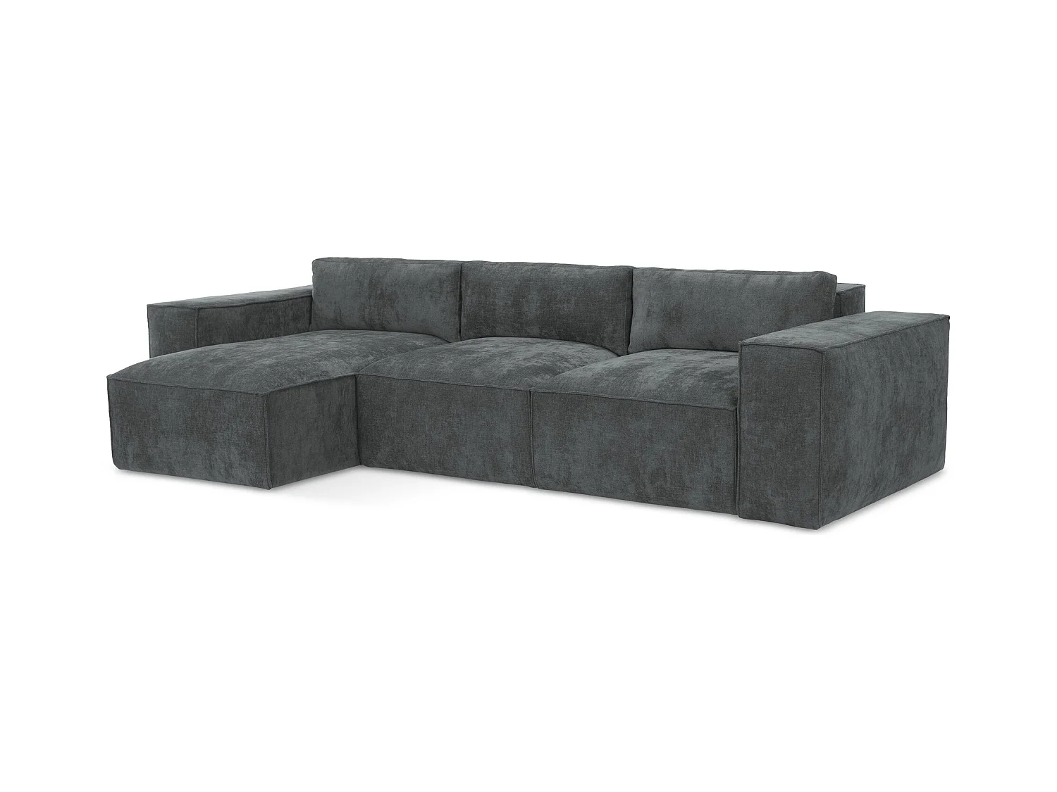 3-Sitzer Ecksofa mit Schlaffunktion - Ecke Links - Chenille - Graphit - HANA