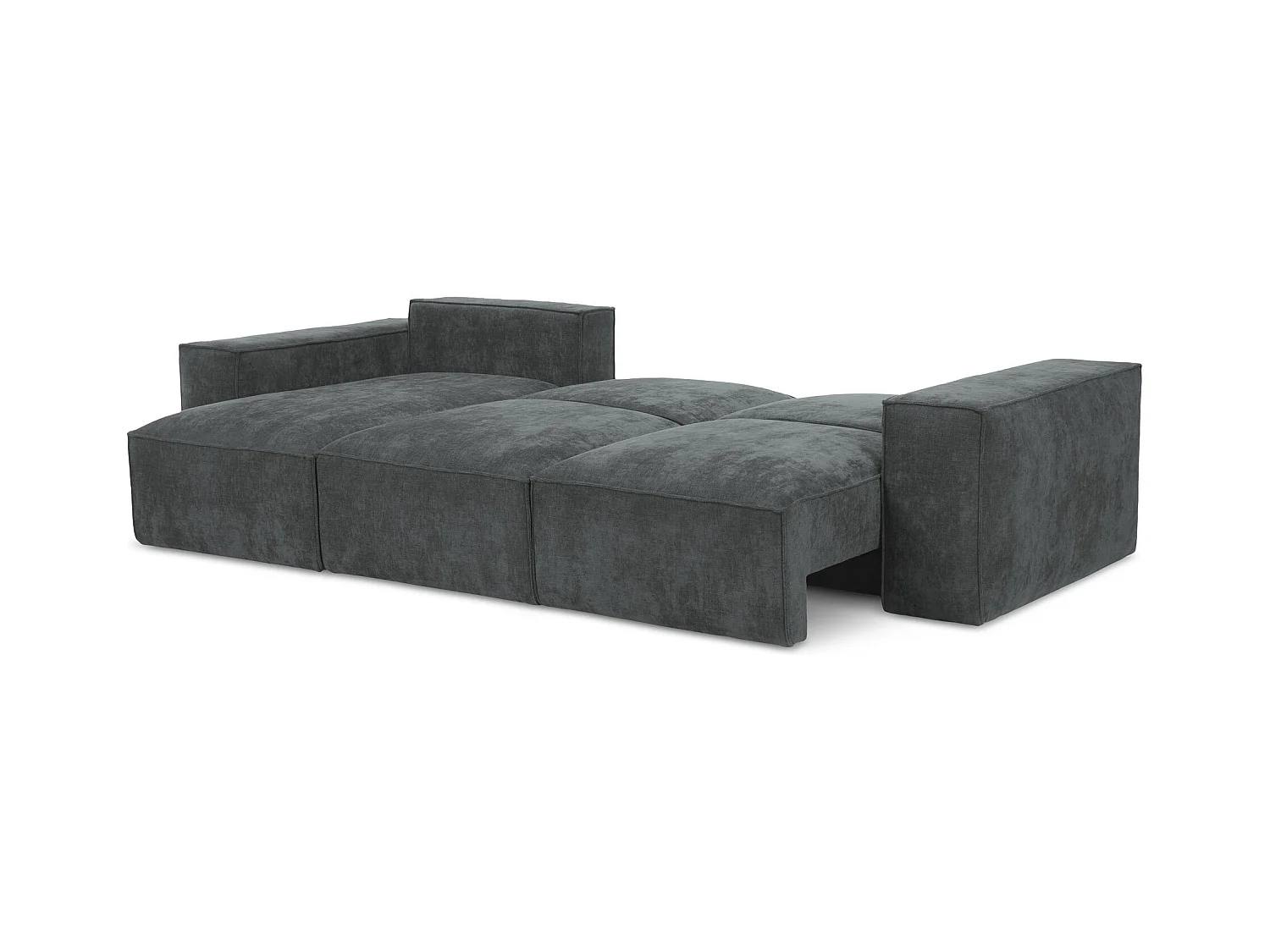 Canapé d’angle 3 places gauche convertible en tissu chenille - graphite - HANA
