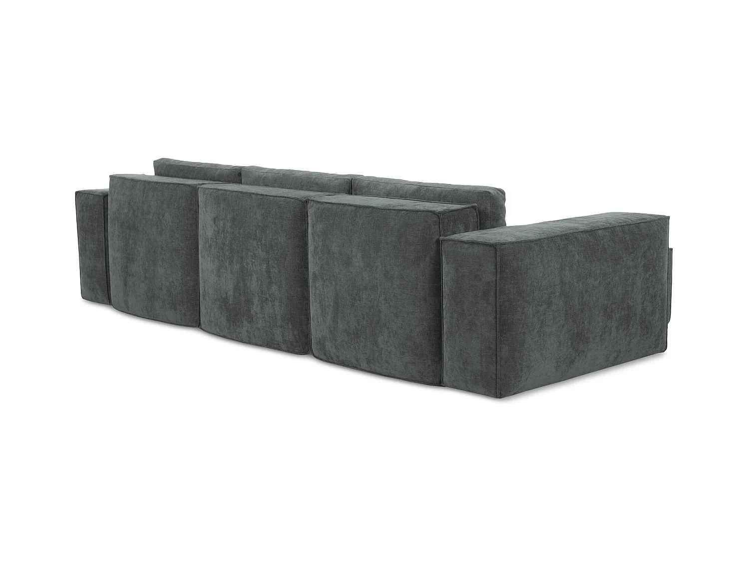 Canapé d’angle 3 places gauche convertible en tissu chenille - graphite - HANA