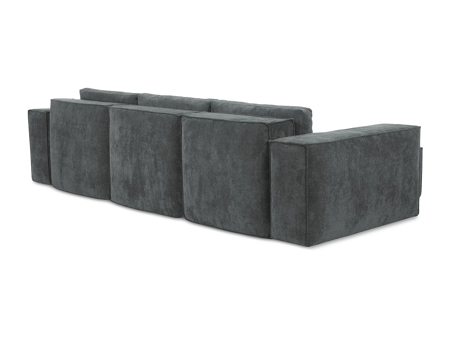 Canapé d’angle 3 places gauche convertible en tissu chenille - graphite - HANA
