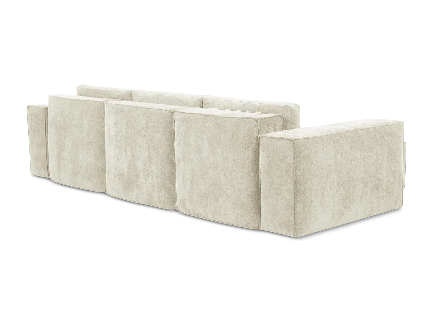Canapé d’angle 3 places gauche convertible en tissu chenille - beige - HANA