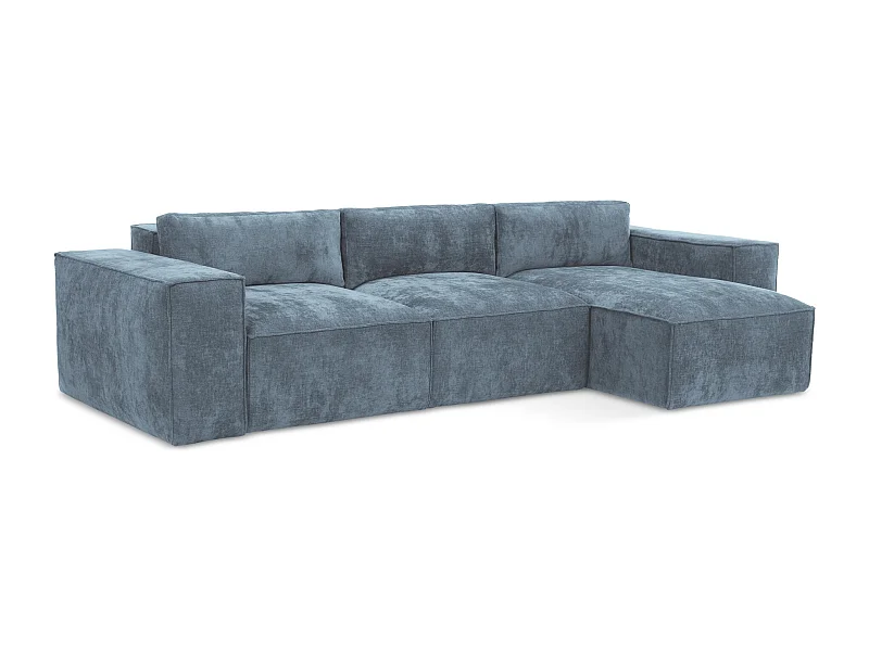 Hoekslaapbank rechts van jeans chenille stof - HANA