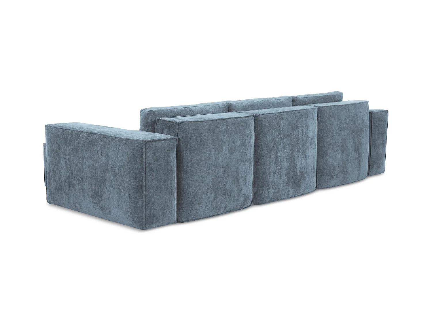 Canapé d'angle droit convertible en tissu chenille - jeans - HANA