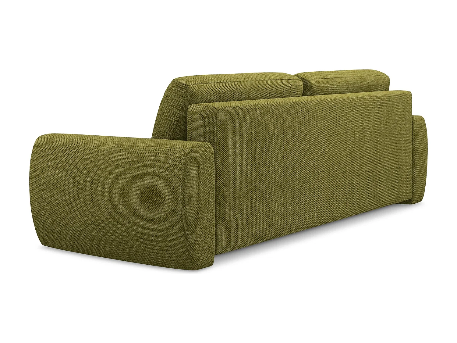 Canapé 3 places convertible en tissu chenille - olive - ANELA
