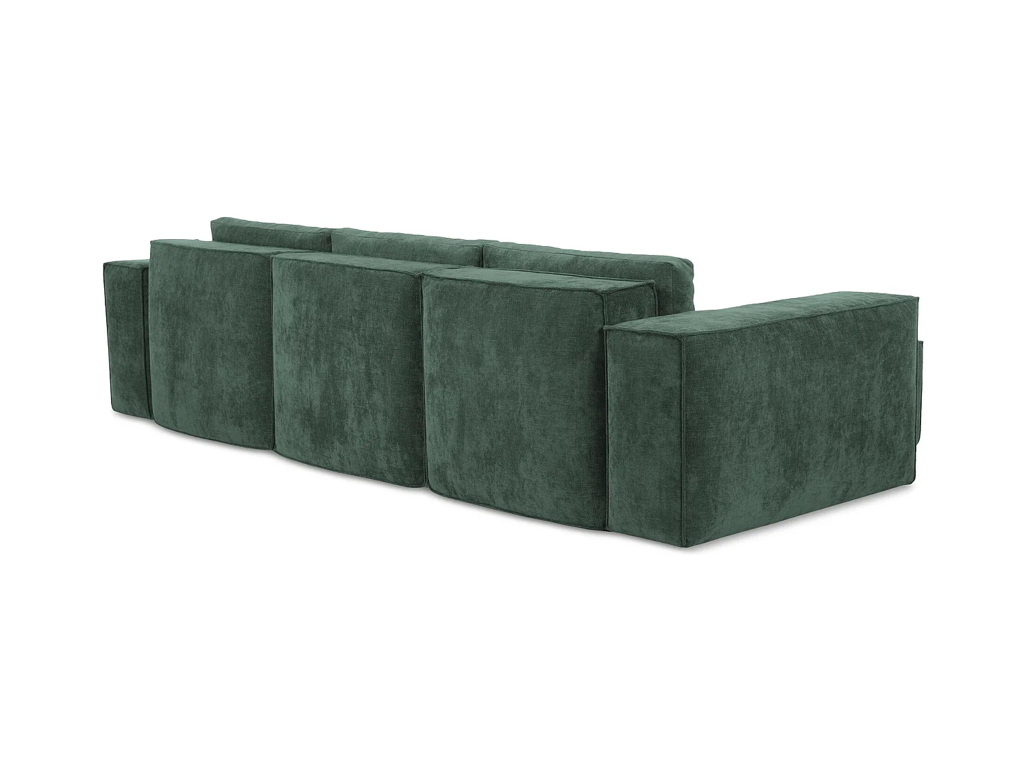 Canapé d’angle 3 places gauche convertible en tissu chenille - vert - HANA