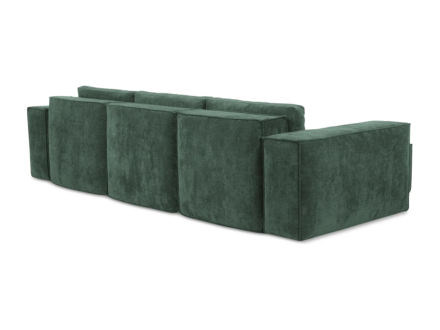 Canapé d’angle 3 places gauche convertible en tissu chenille - vert - HANA