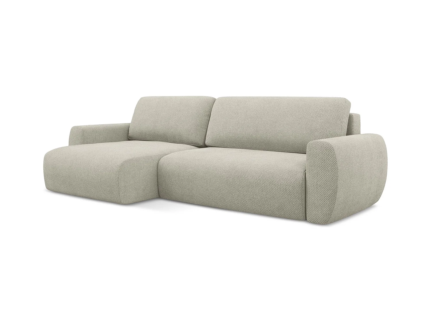 3-Sitzer Ecksofa mit Schlaffunktion - Ecke Links - Chenille - Hell beige - ANELA