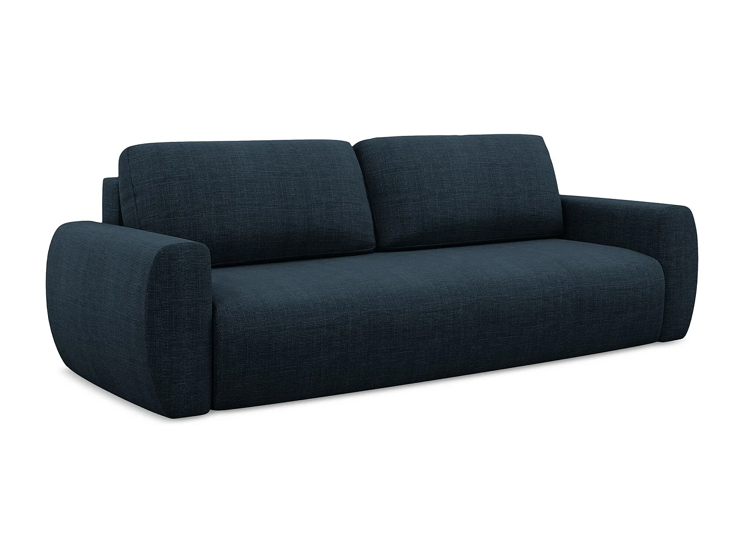 3-Sitzer Sofa mit Schlaffunktion - - Strukturstoff - Königsblau - ANELA