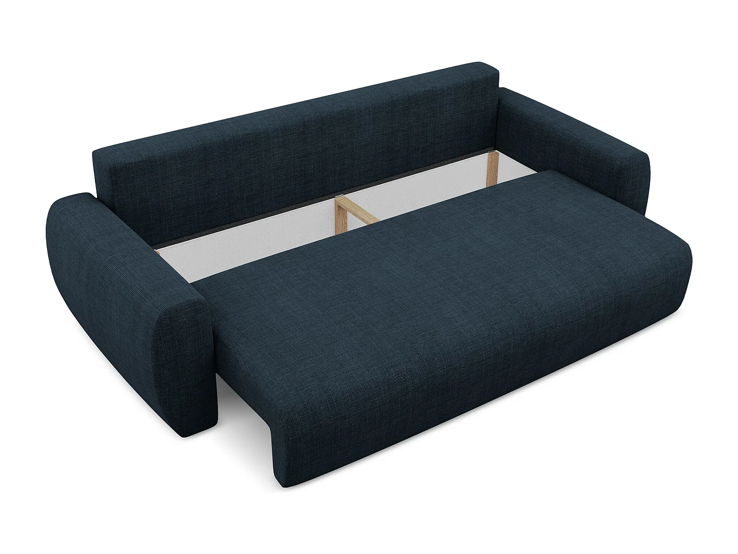 3-Sitzer Sofa mit Schlaffunktion - - Strukturstoff - Königsblau - ANELA