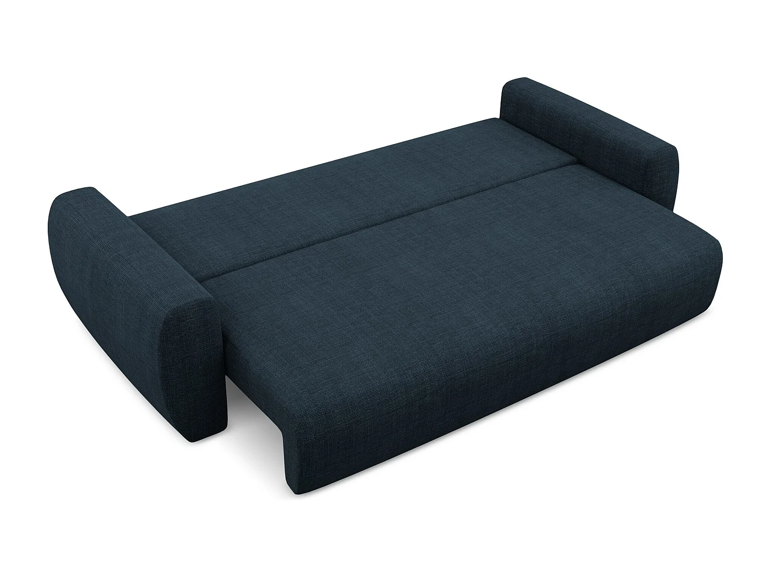 3-Sitzer Sofa mit Schlaffunktion - - Strukturstoff - Königsblau - ANELA