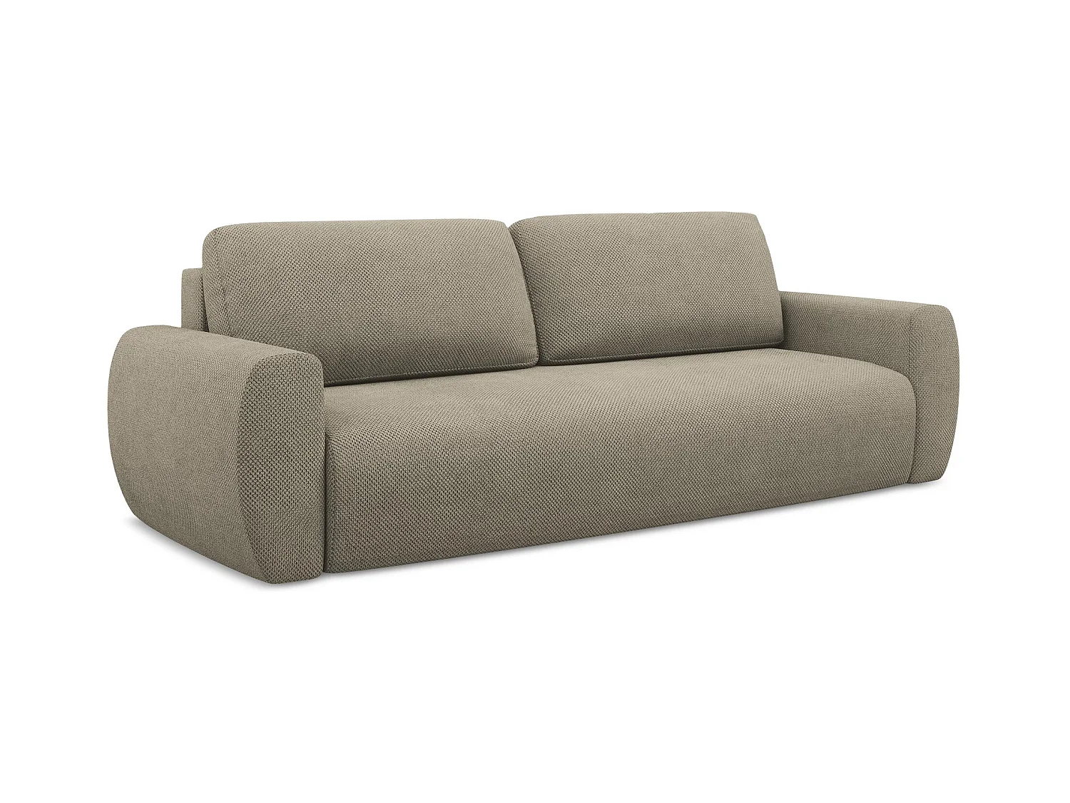 3-Sitzer Sofa mit Schlaffunktion - - Chenille - Dunkelbeige - ANELA