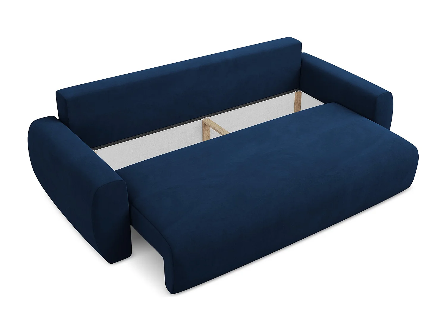 3-Sitzer Sofa mit Schlaffunktion - - Samt - Königsblau - ANELA