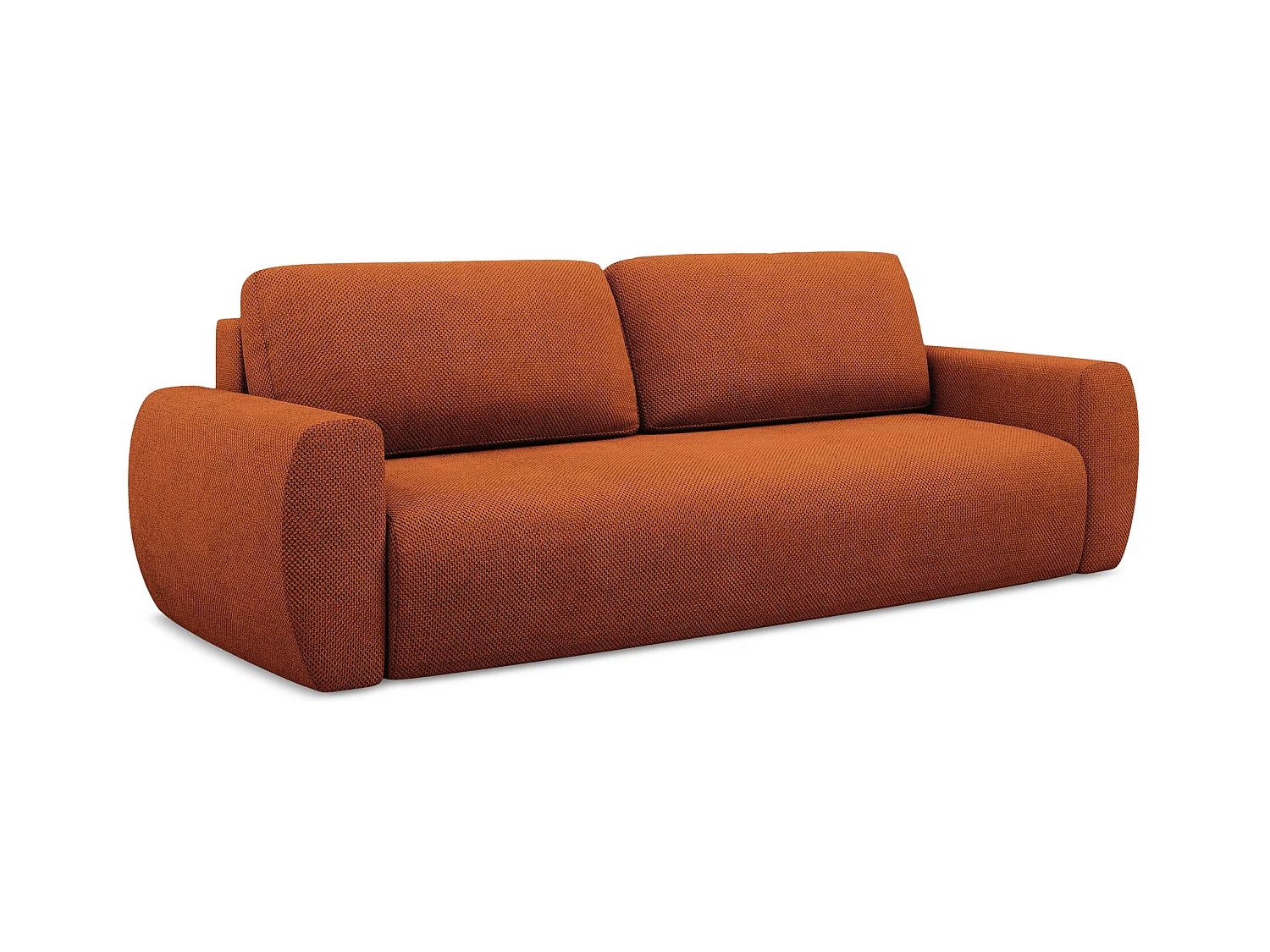 3-Sitzer Sofa mit Schlaffunktion - - Chenille - Terrakotta - ANELA