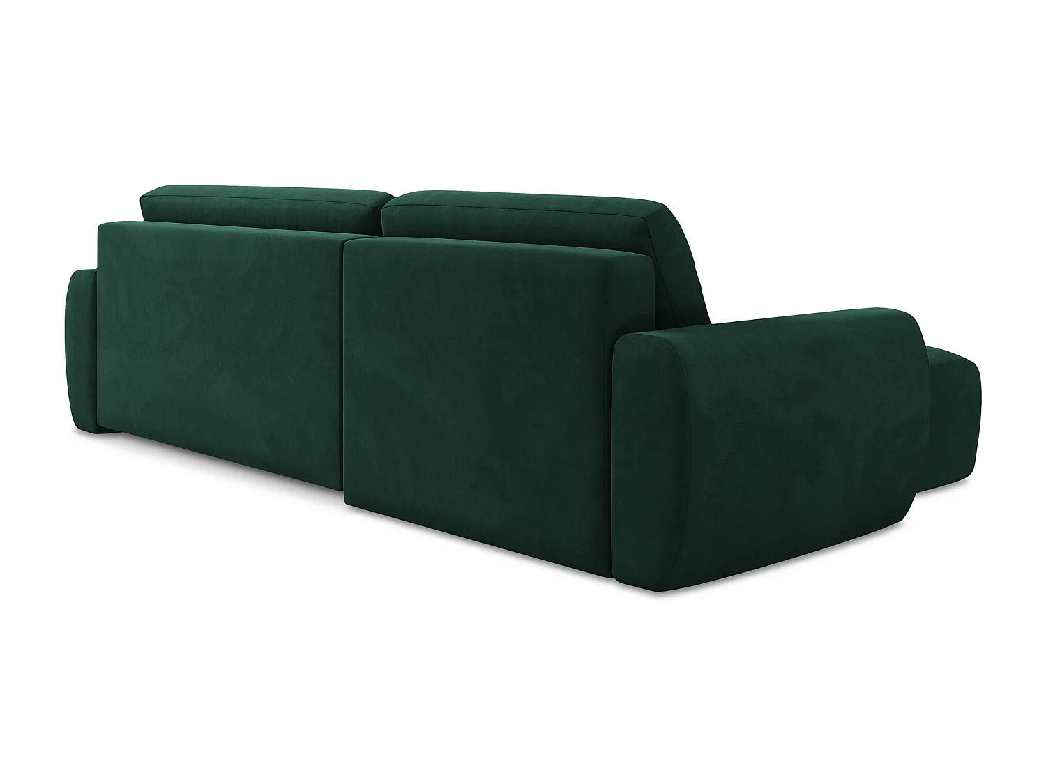 Canapé d’angle 3 places gauche convertible en velours - bouteille verte - ANELA