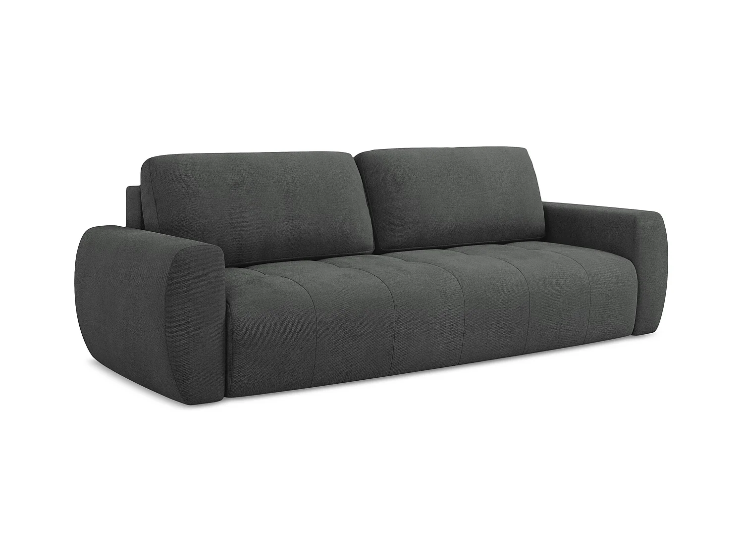 Canapé 3 places convertible en tissu texturé - gris - KIWI