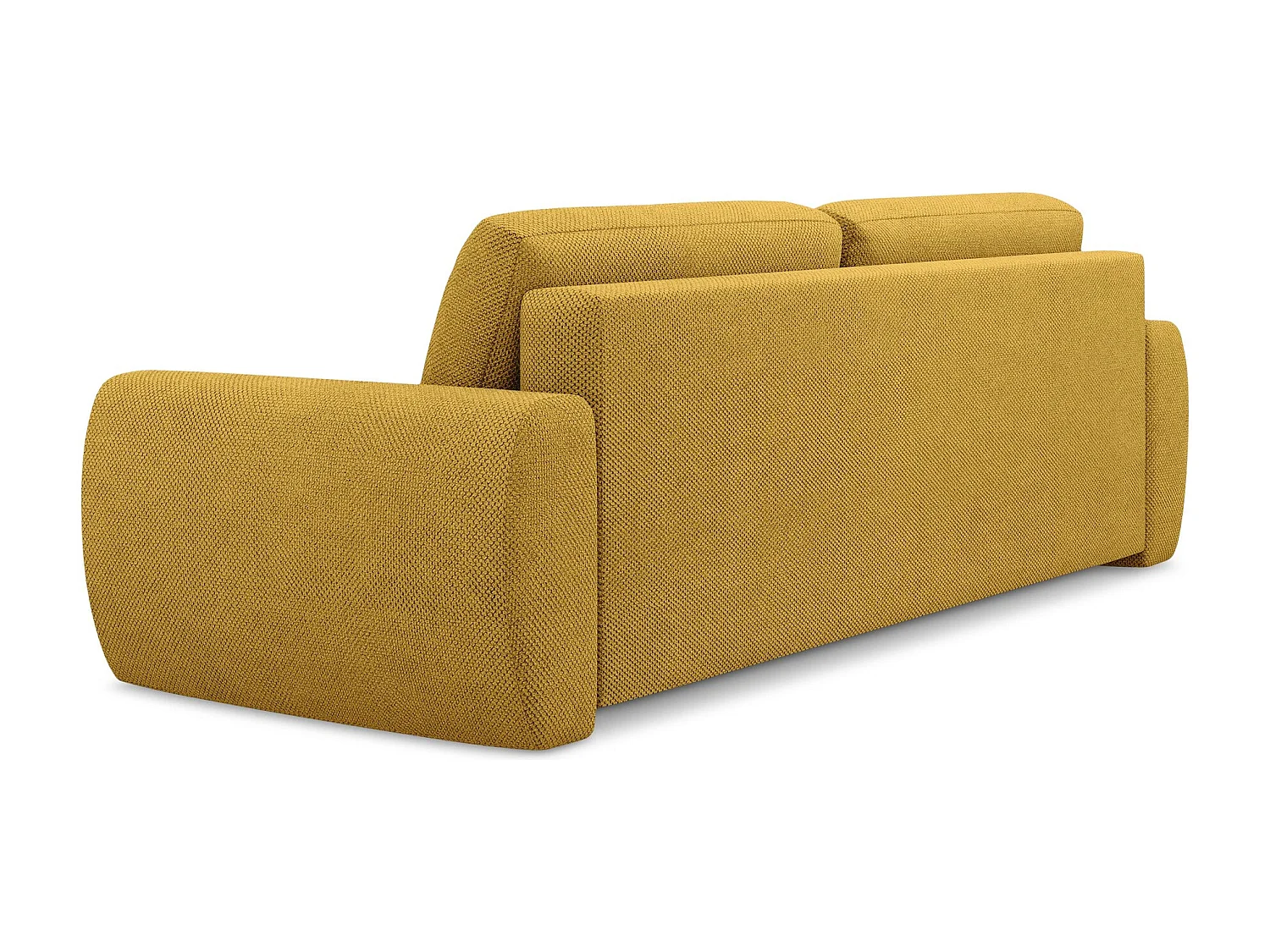 Canapé 3 places convertible en tissu chenille - moutarde - ANELA