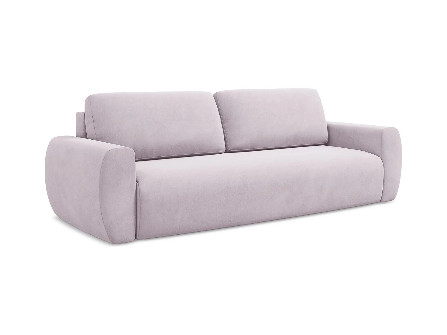 Canapé 3 places convertible en velours - lavande - ANELA