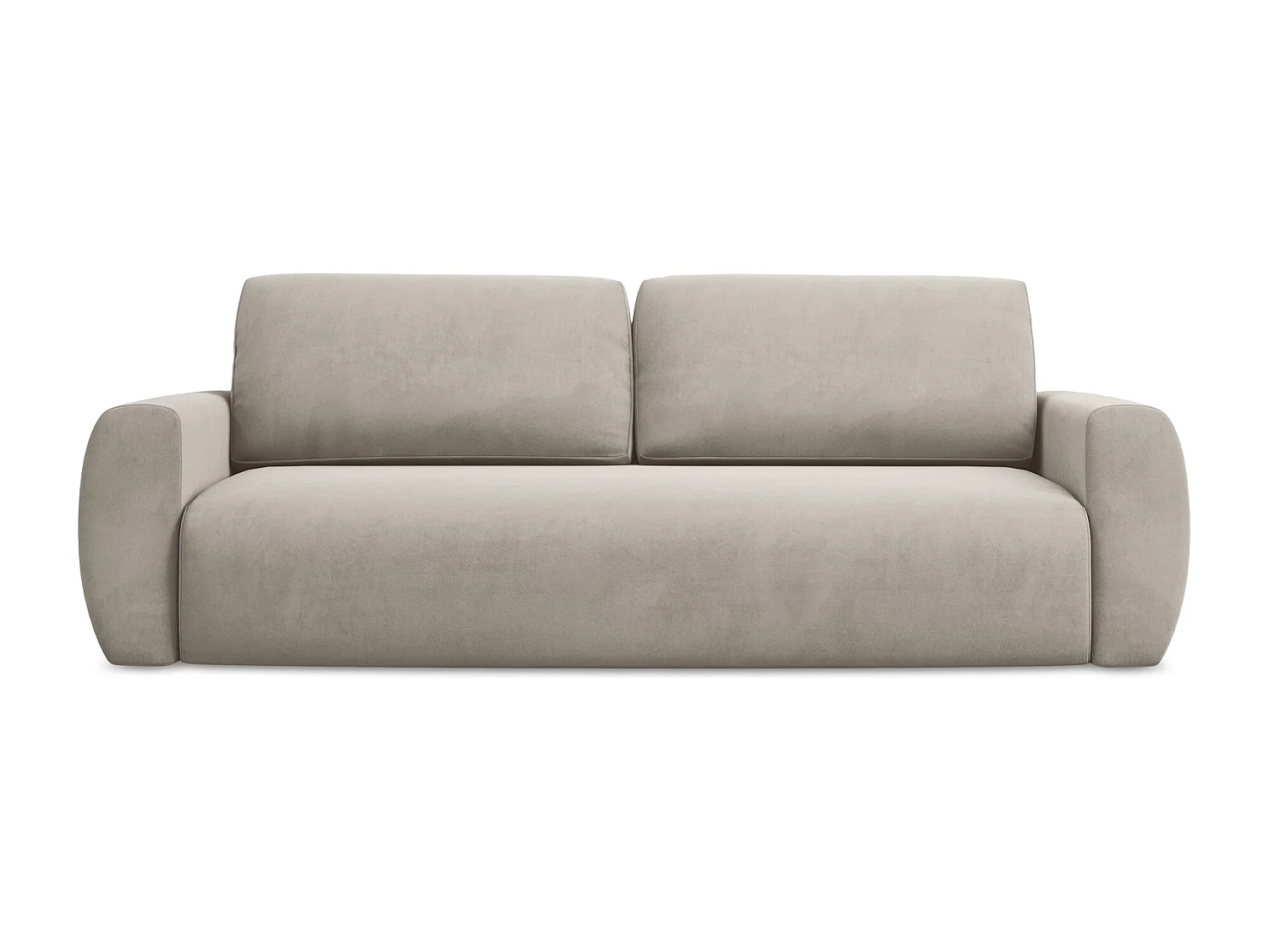 Canapé 3 places convertible en velours - taupe - ANELA