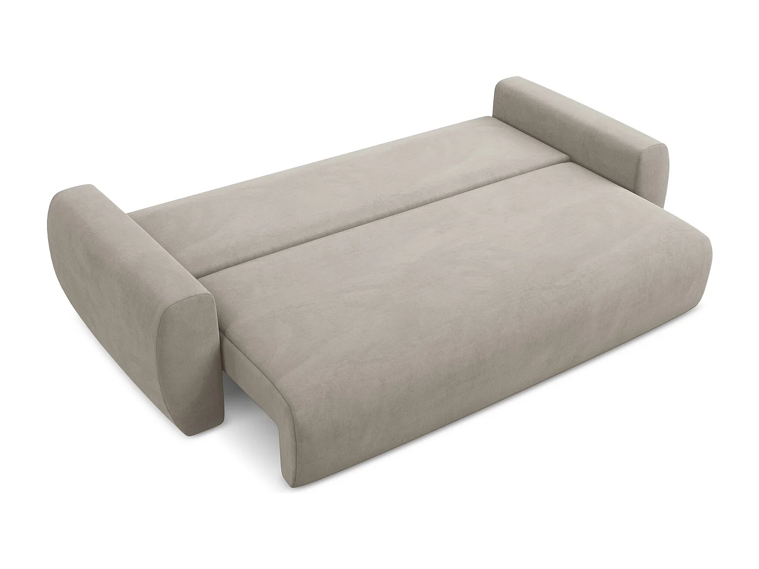 Canapé 3 places convertible en velours - taupe - ANELA