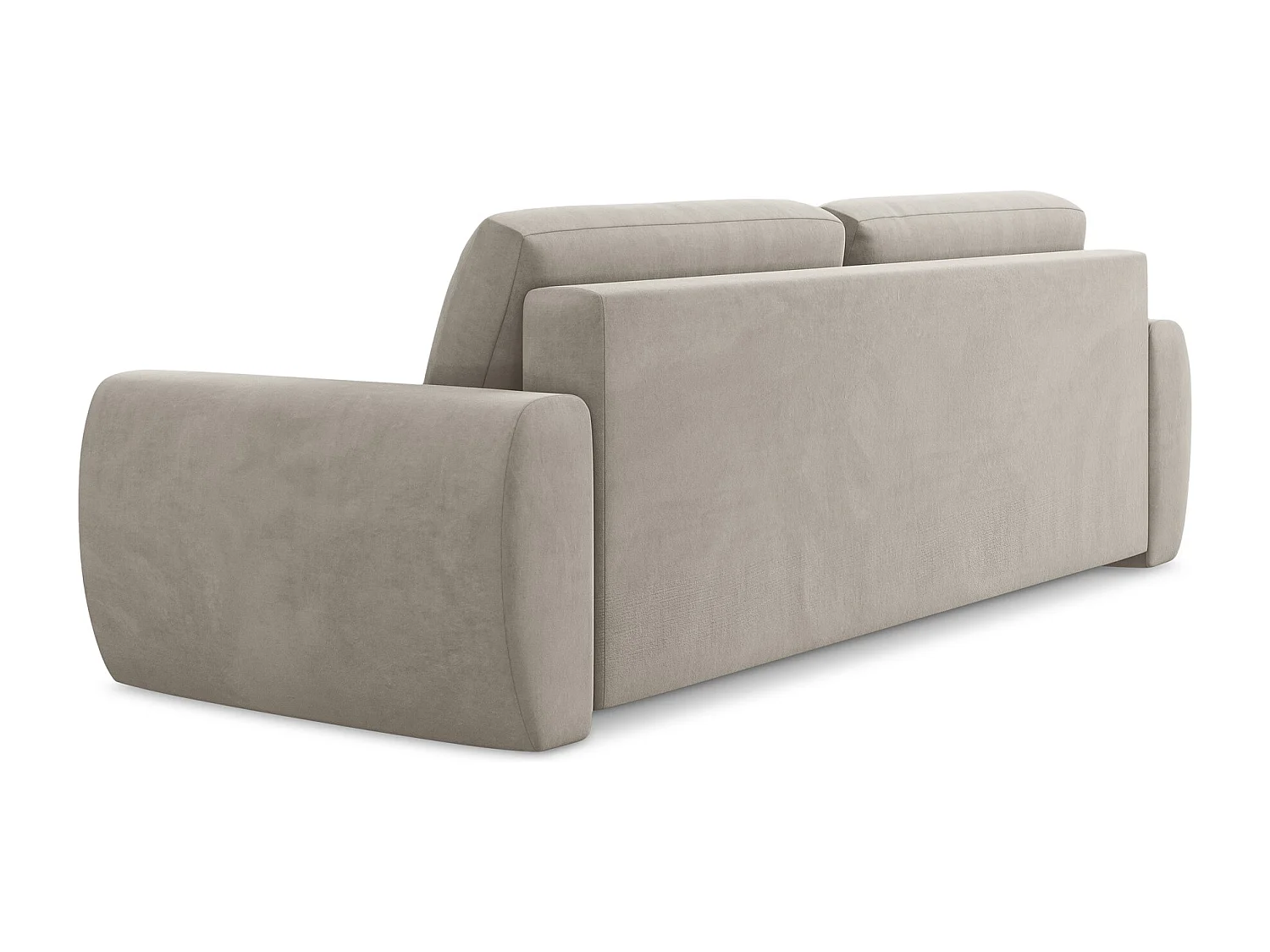 Canapé 3 places convertible en velours - taupe - ANELA