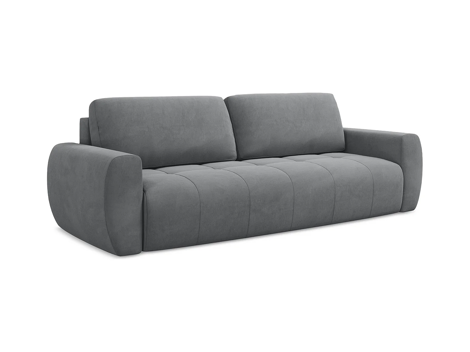 3-Sitzer Sofa mit Schlaffunktion - - Samt - Stahl - KIWI