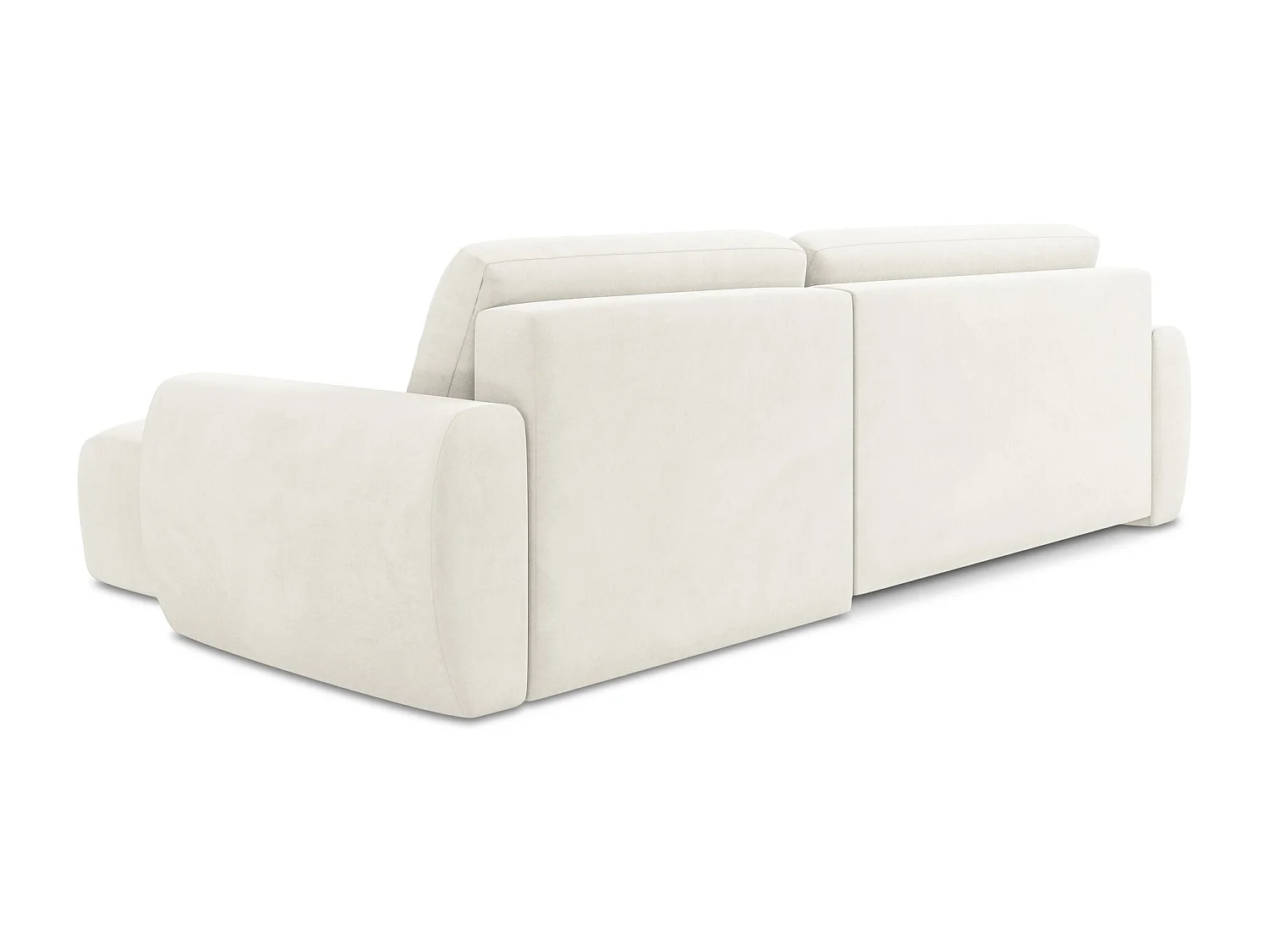 Hoekslaapbank rechts van lichtbeige velours - ANELA