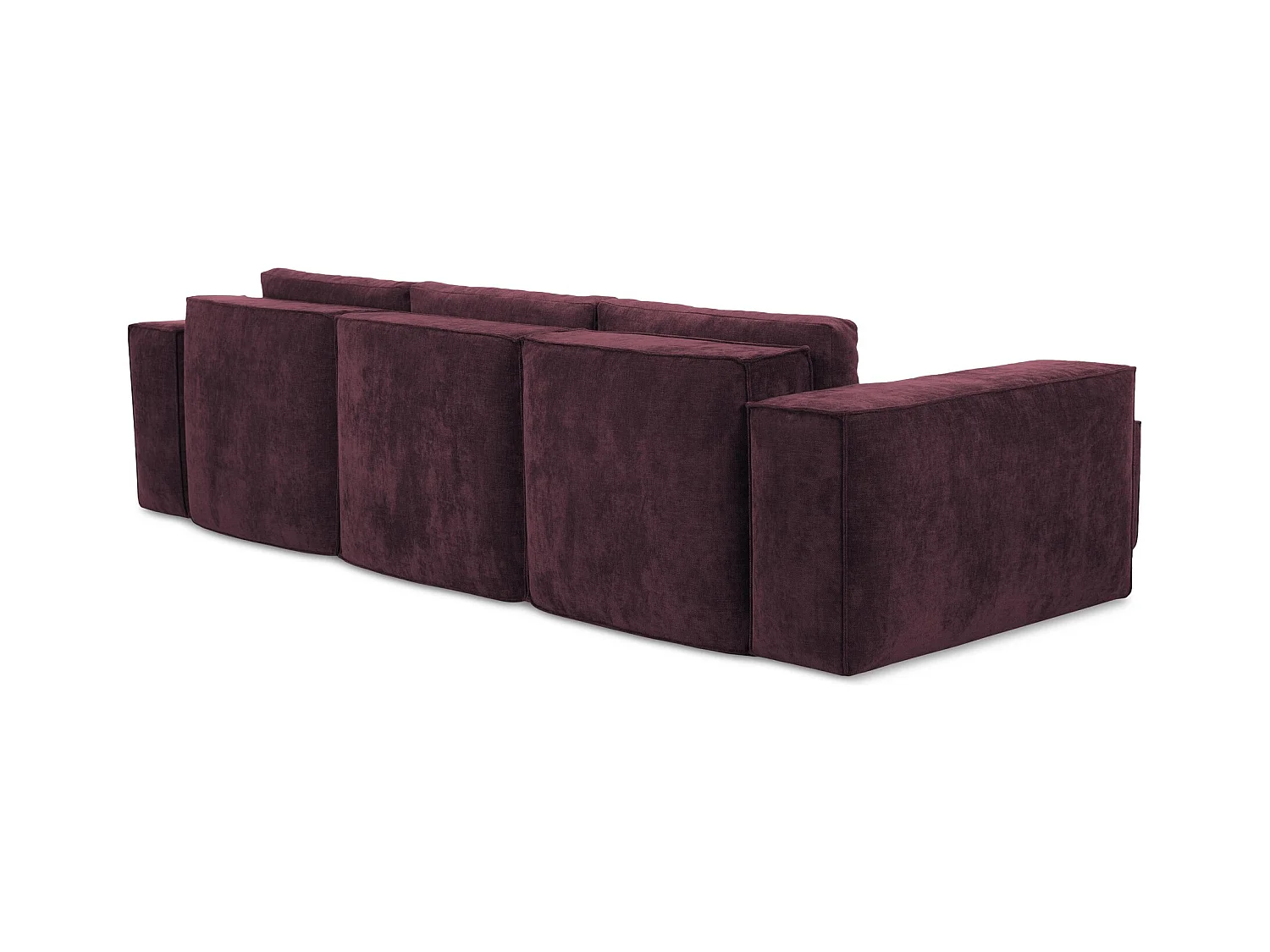 Canapé d’angle 3 places gauche convertible en tissu chenille - bordeaux - HANA