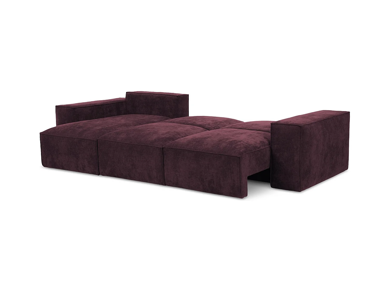 Canapé d’angle 3 places gauche convertible en tissu chenille - bordeaux - HANA