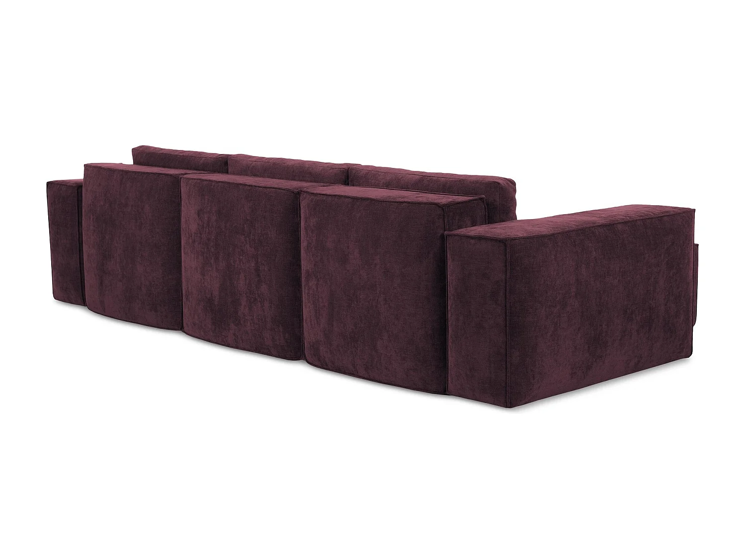 Canapé d’angle 3 places gauche convertible en tissu chenille - bordeaux - HANA