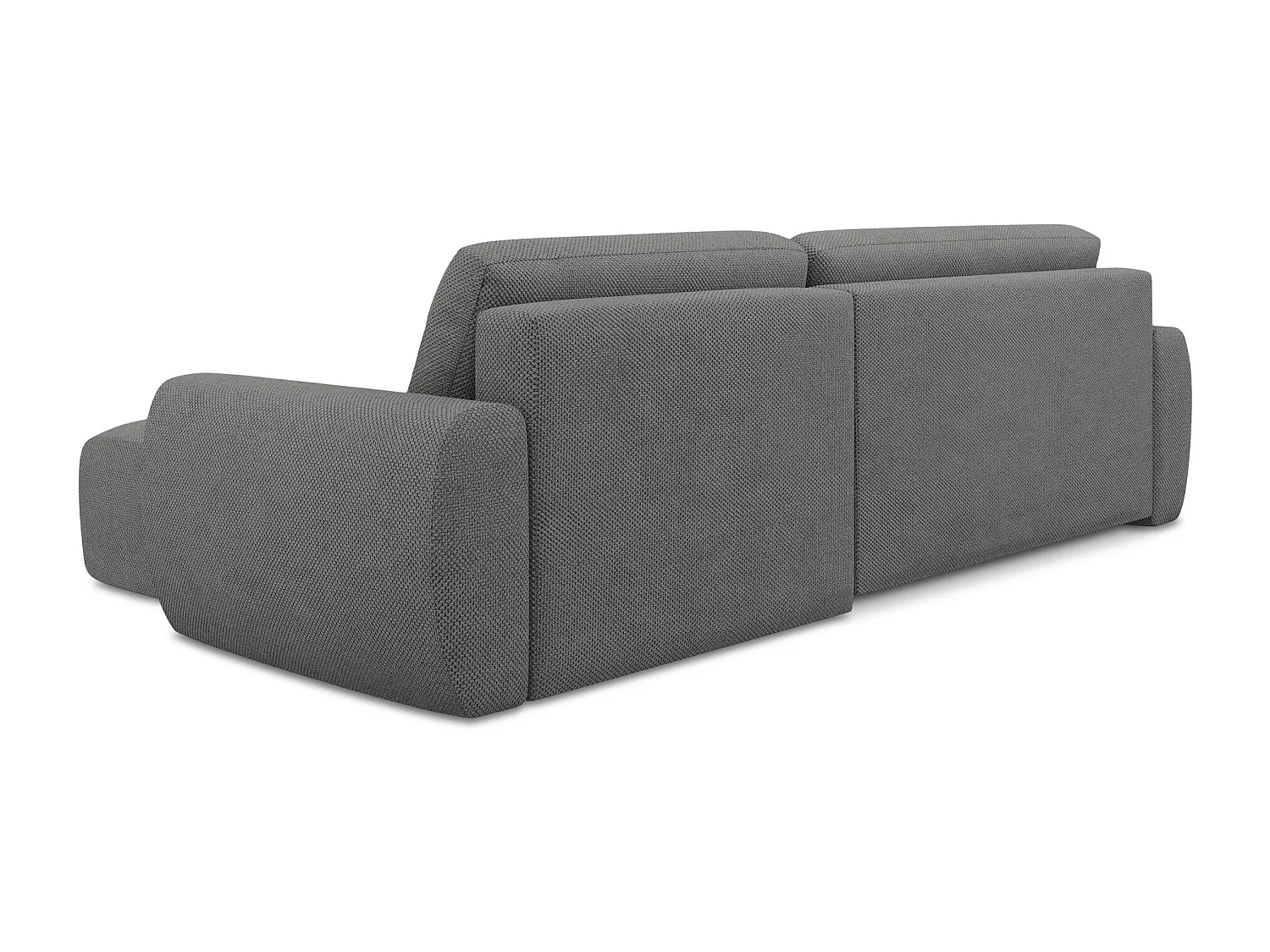 Canapé d'angle droit convertible en tissu chenille - gris - ANELA